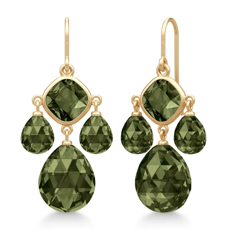 Julie Sandlau: Olivia Chandeliers reringe - Olive Green - Forgyldt slv - HKS777GDOLCR
