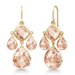 Julie Sandlau: Olivia Chandelier reringe - Peach Morganite - Forgyldt slv - HKS777GDPEAMOCR
