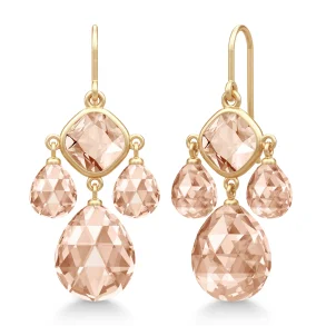 Julie Sandlau: Olivia Chandelier reringe - Peach Morganite - Forgyldt slv - HKS777GDPEAMOCR