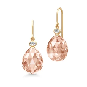 Julie Sandlau: Ofelia Earrings reringe - Peach Morganite - Forgyldt slv - HKS780GDPEAMOCRC
