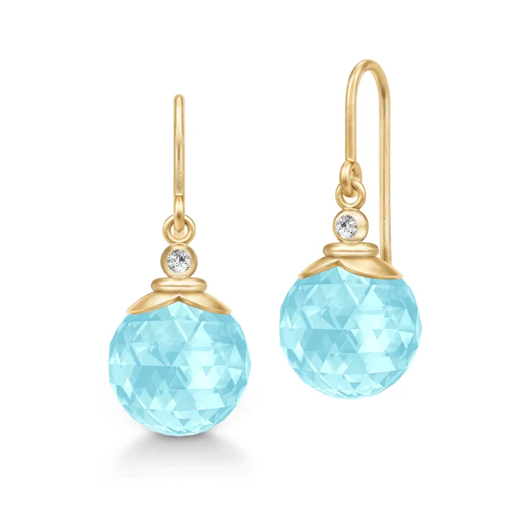 Julie Sandlau: Berry Earrings reringe - Ice Blue - Forgyldt slv - HKS788GDIBCRCZ