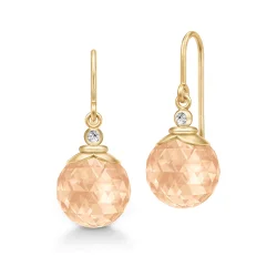 Julie Sandlau: Berry Earrings reringe - Peach Morganite - Forgyldt slv - HKS788GDPEACRCZ