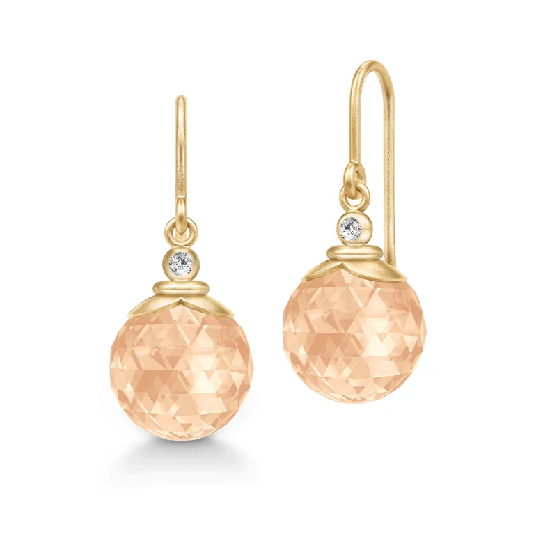 Julie Sandlau: Berry Earrings reringe - Peach Morganite - Forgyldt slv - HKS788GDPEACRCZ