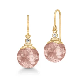 Julie Sandlau: Berry Earrings reringe - Turmalin Rose - Forgyldt slv - HKS788GDTRCRCZ
