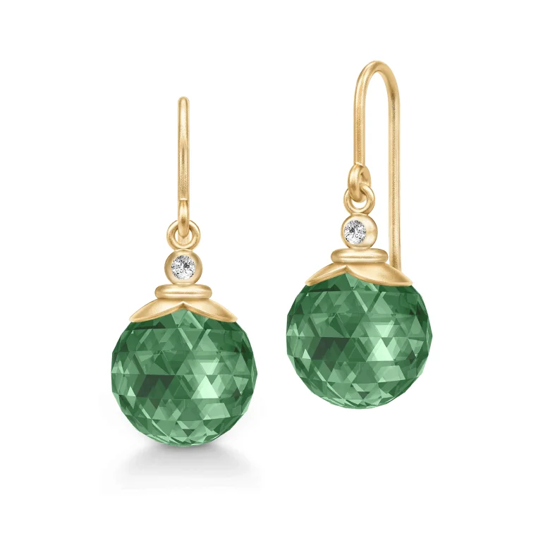 Julie Sandlau: Berry Earrings reringe - Turmalin - Forgyldt slv - HKS788GDTMCRCZ