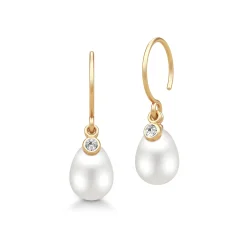 Julie Sandlau: June Earrings reringe - Forgyldt slv - Perle - HKS792GDWHPLCZ