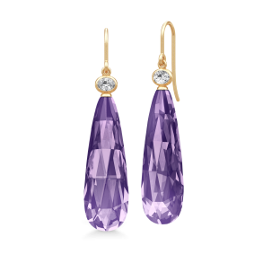 Julie Sandlau: Ofelia Drop Earring rering - Forgyldt slv - Ametyst - HKS809GDATCRCZ