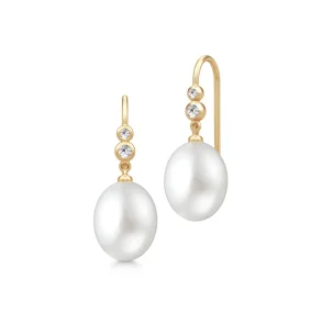 Julie Sandlau: Perla Earrings reringe - Forgyldt slv - Perle - HKS811GDWHPLCZ