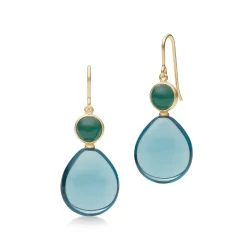 Julie Sandlau: Prime Drop - �rering - London Blue Crystal - Forgyldt s�lv - HKS842GDMDLBCR