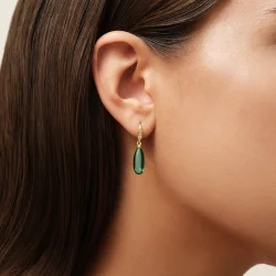Julie Sandlau: Fay �rering - Green Turmalin Crystal - Forgyldt s�lv - HKS845GDTMCRCZ