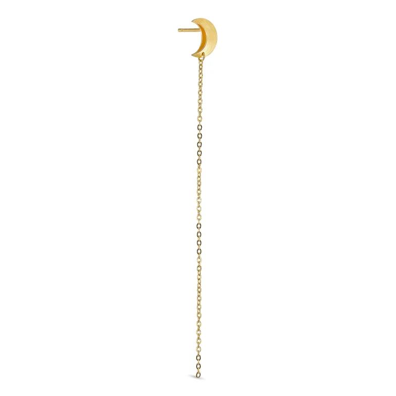 Jane K�nig: Half Moon Chain Stud �rering - �restik - HMCS-XJK24-1-G