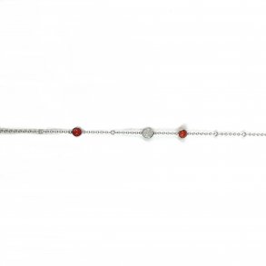 Guldbrandsen: Designarmbnd - Hvidguld - Brillanter - Koral - GUB106