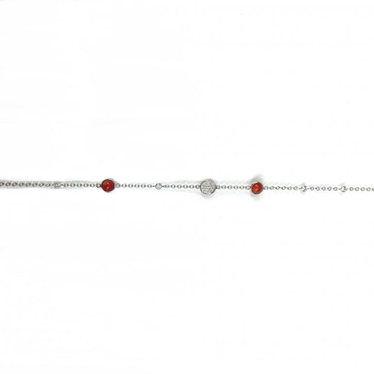 Guldbrandsen: Designarmbnd - Hvidguld - Brillanter - Koral - GUB106