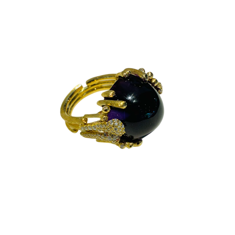 OLE LYNGGAARD COPENHAGEN: BoHo r�dguld Ring - Guld - Ametyst - A3129-403