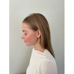 Jane Knig: Big tied Heart Hoop rering - restik - Forgyldt Slv - BTHH-AW25-G