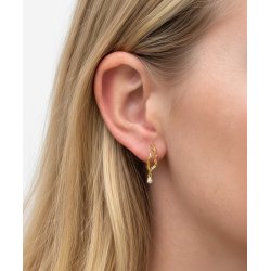 Hultquist: Marigold Leaf �reringe - Forgyldt S�lv - S08656G