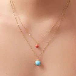 Julie Sandlau: Prime Vedh�ng - Turquoise  - Forgyldt S�lv - PD19GDTQCR