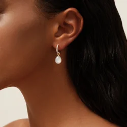 Julie Sandlau: Elina Ear Pendant - Vedh�ng - Guld - Rosy M�nesten - YG14-EP33RSMN