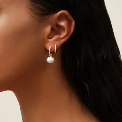 Julie Sandlau: Lulia Medium Hoops - �reringe - Guld - Brillanter - YG14-HPS149