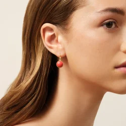 Julie Sandlau: Prime Red Coral �reringe - Forgyldt - HKS181GDLACRCZ