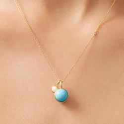 Julie Sandlau: Prime Vedh�ng - Turquoise  - Forgyldt S�lv - PD19GDTQCR