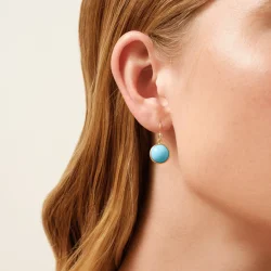 Julie Sandlau: Prime Turquoise �reringe - Forgyldt - HKS181GDTQCRCZ