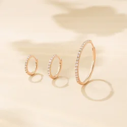 Julie Sandlau: Lulia Medium Hoops - �reringe - Guld - Brillanter - YG14-HPS149