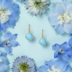 Julie Sandlau: Prime Turquoise �reringe - Forgyldt - HKS181GDTQCRCZ