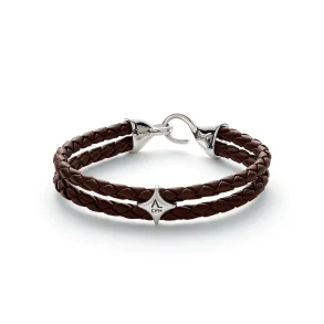Alexander Lynggaard: Brun Bolo Lder Armbnd - Slv hook ls - L00140