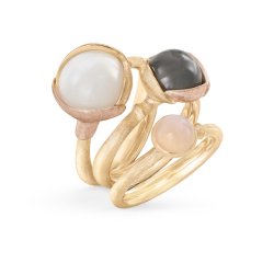 OLE LYNGGAARD COPENHAGEN: Lotus Ring Str. 2 - Guld/Gr Mnesten - A2651-405