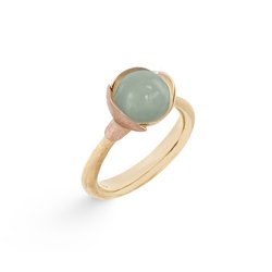 OLE LYNGGAARD COPENHAGEN: Lotus Ring 2 - Guld - Grn Aquamarin - A2651-409