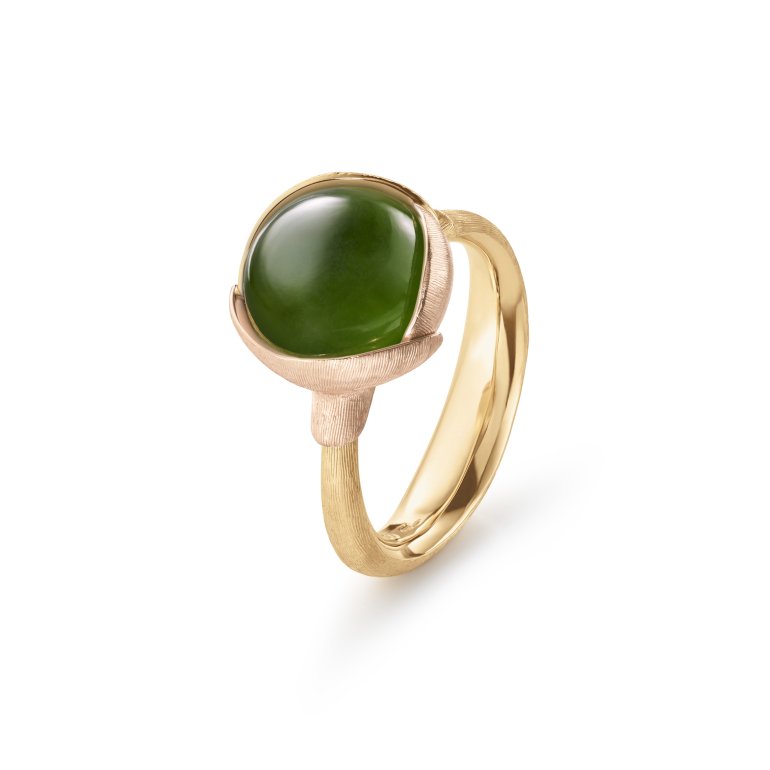OLE LYNGGAARD COPENHAGEN: Lotus Ring Nr. 2 - 18KT Guld - Serpentin - A2651-426