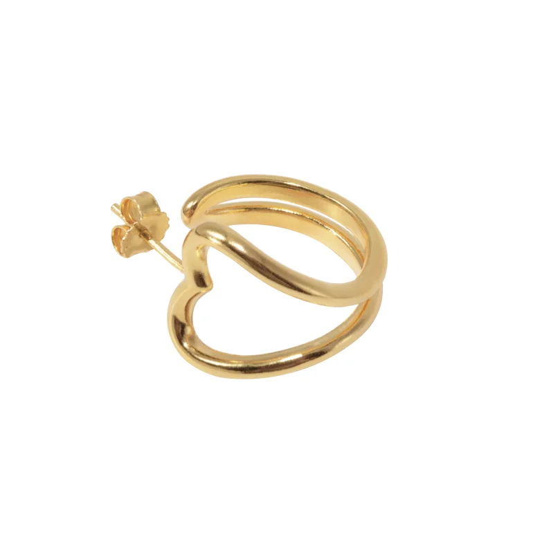 Jane Knig: Open Heart Hoop rering - restik - Forgyldt Slv - OHH-AW25-G