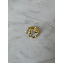 Jane Knig: Open Heart Hoop rering - restik - Forgyldt Slv - OHH-AW25-G