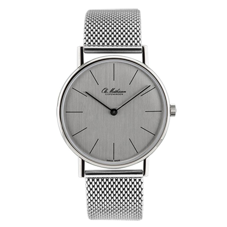 Ole Mathiesen: Classic ur - 35mm - Slvfarvet skive - Stllnke - OM8.35Q1.CL