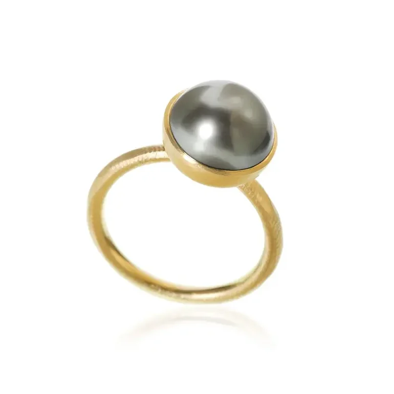 Dulong: Pacific Ring - Stor - Guld &amp; Tahiti perle - PAC3-A1108