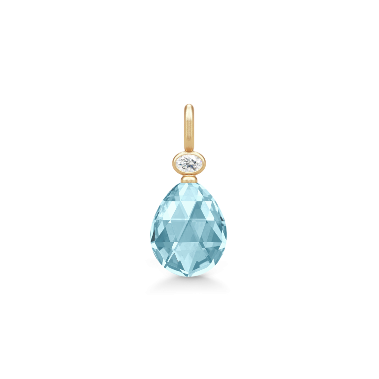 Julie Sandlau: Ofelia Pendant Vedhng - Forgyldt Slv - Ice Blue - PD356GDIBCRCZ