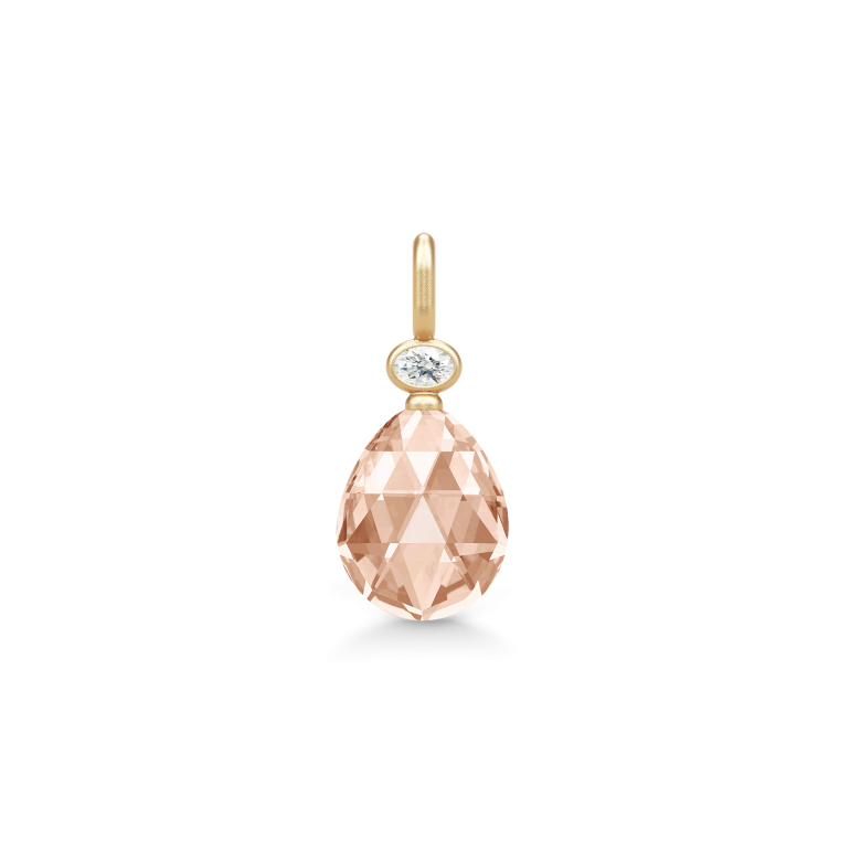 Julie Sandlau: Ofelia Pendant Vedhng - Forgyldt Slv - Peach Morganite - PD356GDPEAMOCRCZ