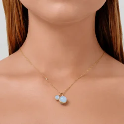 Julie Sandlau: Little Prime Pendant - Vedhng - Milky Aqua - Forgyldt slv - PD374GDMLAQCR 