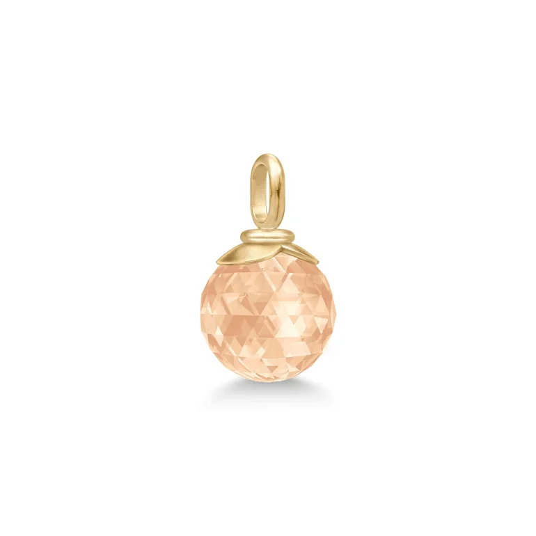 Julie Sandlau: Berry Pendant - Vedhng - Peach Morganite - Forgyldt slv - PD379GDPEACRCZ