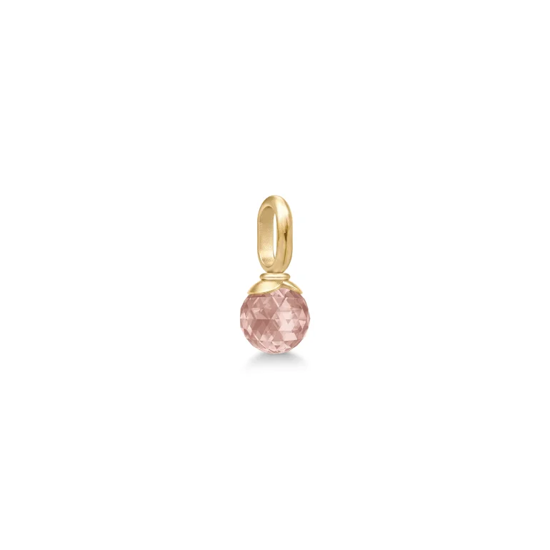 Julie Sandlau: Berry Small Pendant - Vedhng - Turmalin Rose - Forgyldt slv - PD381GDTRCRCZ