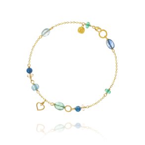 Dulong: Piccolo Sea Breeze armbnd - Guld - Mix sten - 104150A66-1
