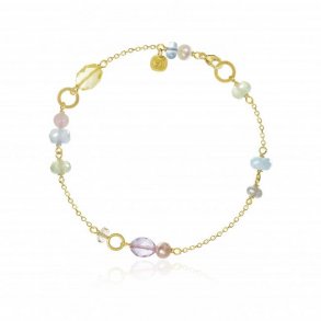 Dulong: Piccolo Armbnd - Guld Pastel delsten - 104150A69-3