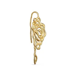 Jane Knig: ROSE EARRING WITH LEAF DROP rering - restik - FORGYLDT - RELD-HOL23-G