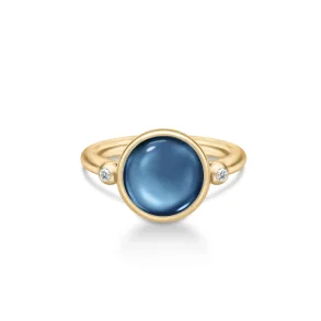 Julie Sandlau: Prime Ring - Sapphire Blue Crystal - Forgyldt s�lv - Rl248GDSACRCZ