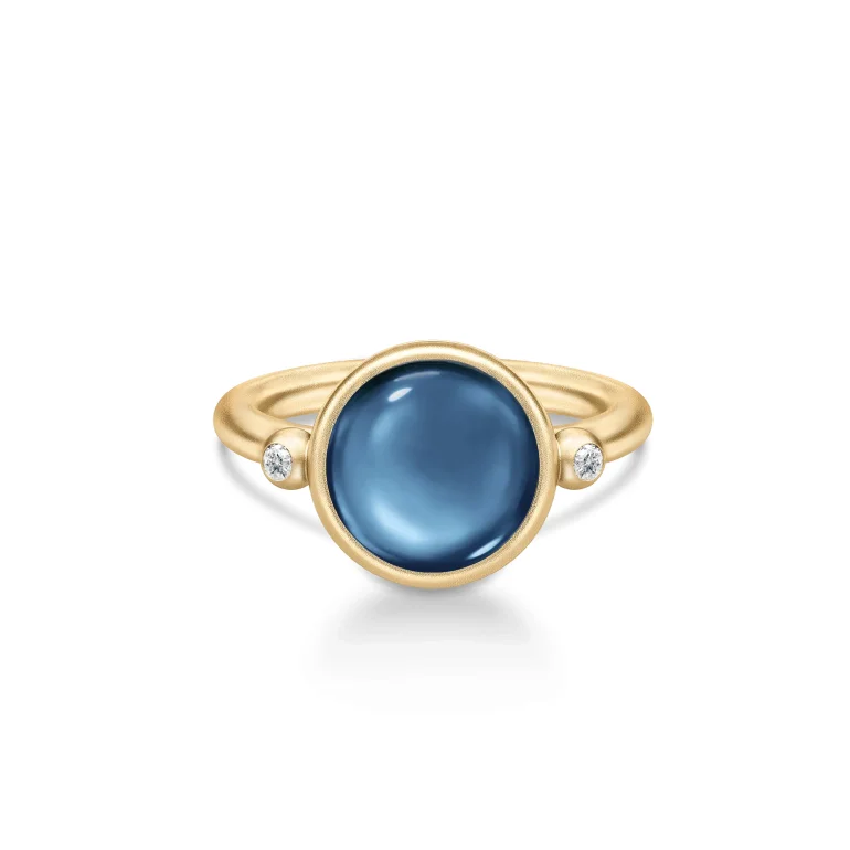 Julie Sandlau: Prime Ring - Sapphire Blue Crystal - Forgyldt s�lv - Rl248GDSACRCZ