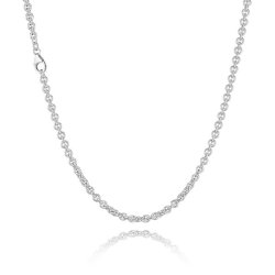 BNH: Rund Anker Halskde - Rhodineret Slv - forskellige lngder og bredder