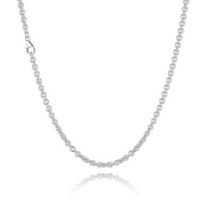 BNH: Rund Anker Halskde - Rhodineret Slv - forskellige lngder og bredder