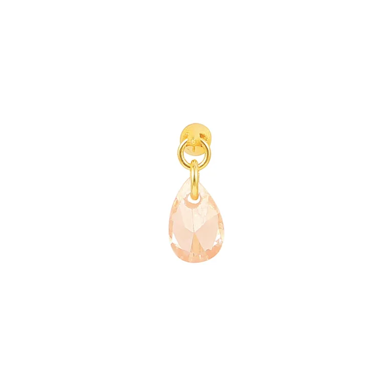Hultquist: Peach raindrop reringe - Forgyldt Slv - S08155G