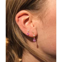 Hultquist: Pink Pearl Raindrop reringe - Forgyldt Slv - S08213G